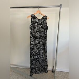 90s giraffe print retro maxi dress, size small
